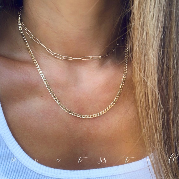 Miami Cuban Curb Chain Link Choker Necklace - Picture 6 of 10